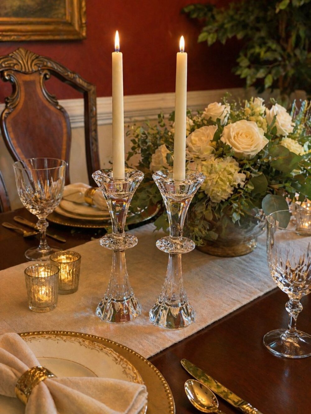 Marquis by Waterford Corsica Crystal Candlestick Pair Vintage Elegant